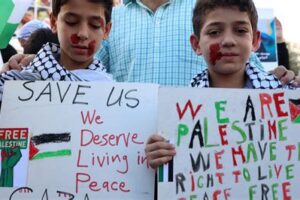 kids with signs
